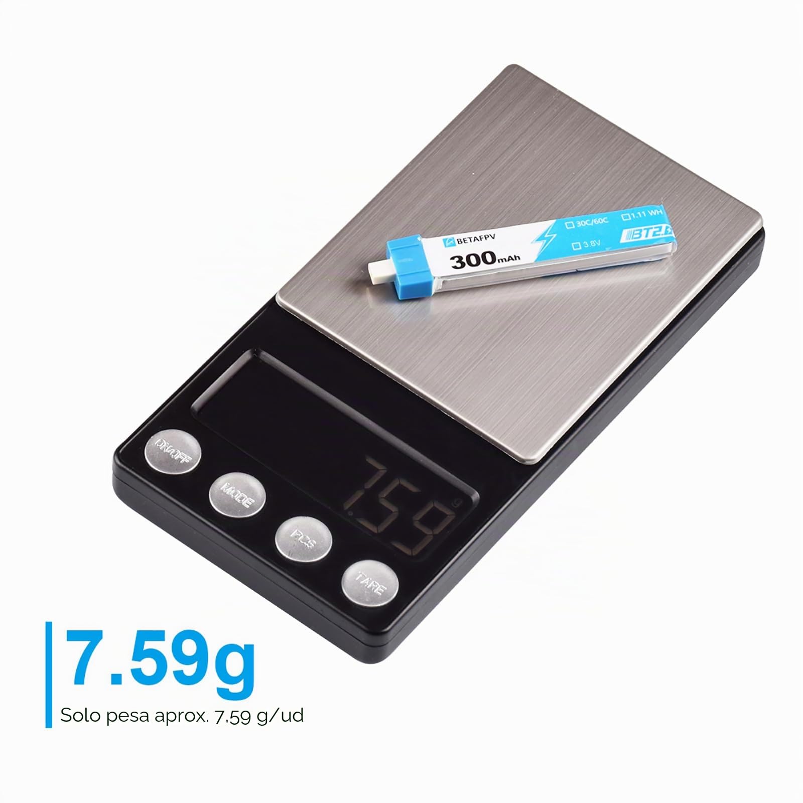 BETAFPV 8pcs BT2.0 300mAh 1S Lipo Battery 3.8V 30C/60C FPV Lipo with 1.0mm Banana Connector for FPV Drone Tiny Whoop 1S Brushless Racing Drone Like Cetus FPV Kit Meteor65 Micro Whoop Drone