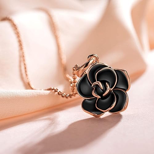 Miniatura 4 de AllenCOCO Pendant Necklace, Cubic Zirconia Pendant Necklaces for Women Rose Gold Tone Valentines Day Gifts