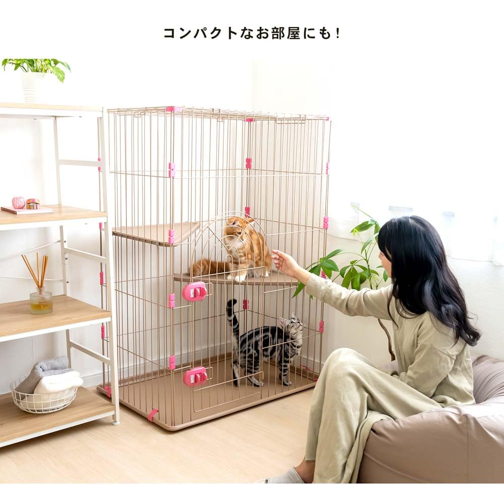 Amazon.co.jp: コーナン オリジナル キャットケージ 2段 ストロベリー