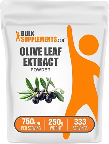 BulkSupplements. com Extracto de hoja de olivo en polvo, suplemento de hierbas, fuente antioxidante, polvo de hoja de olivo, sin gluten, 750 mg por