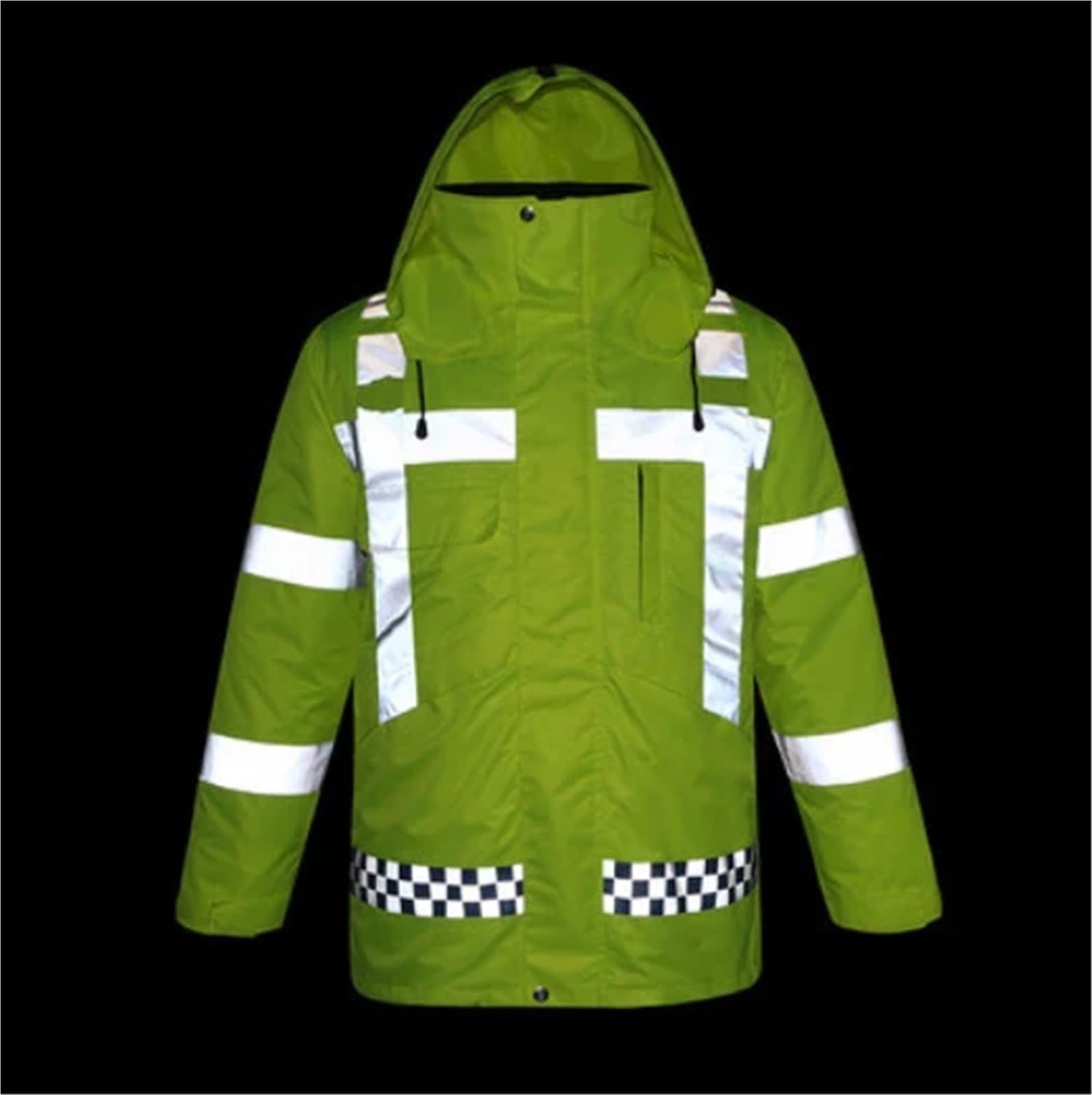 Chaleco reflectante de alta visibilidad, Chaqueta reflectante de alta visibilidad con forro algodón cálido for invierno, color amarillo, M-4XL