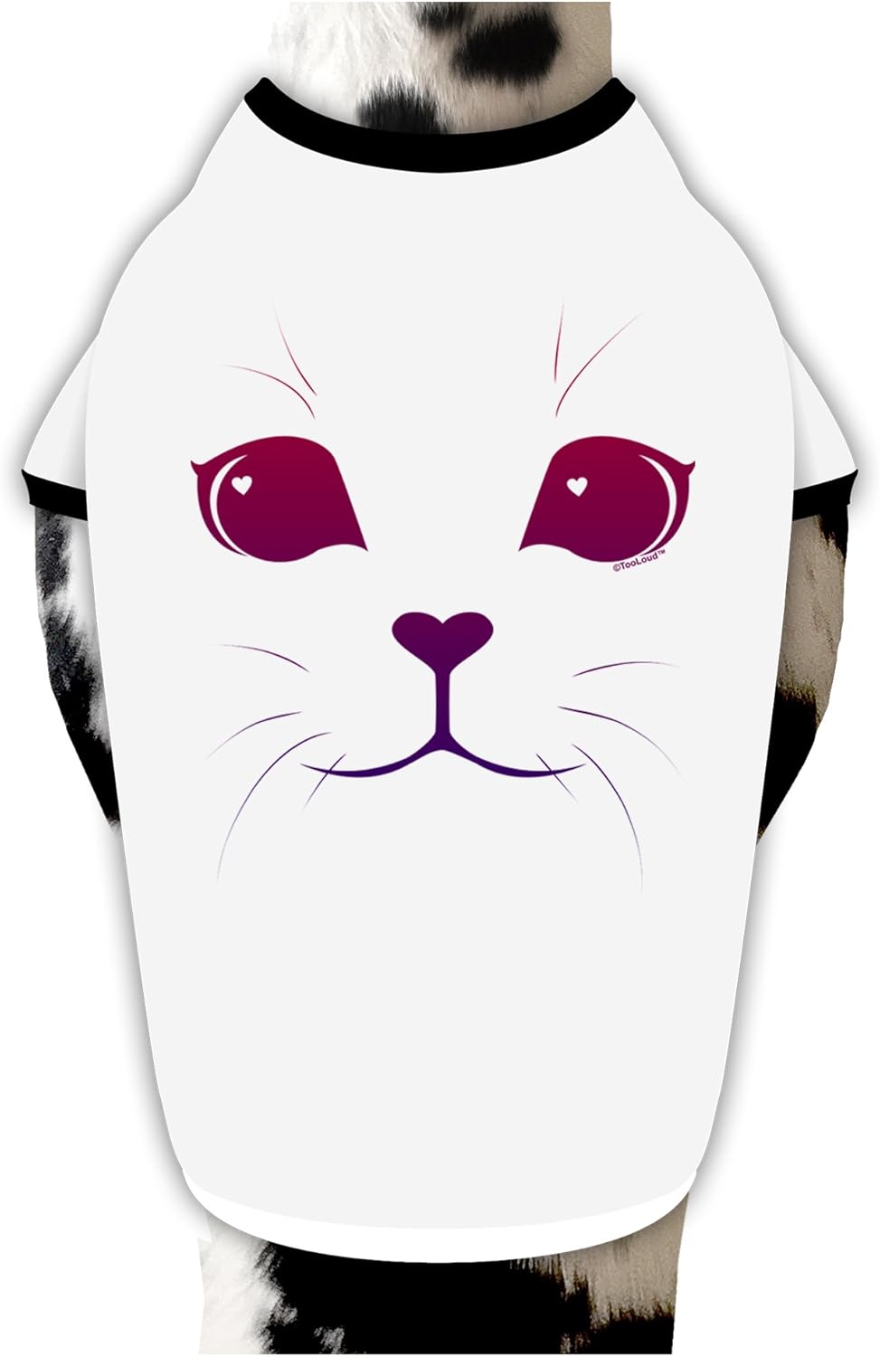 TOOLOUD Heart Kitten Cotton Dog Shirt White with Black XL