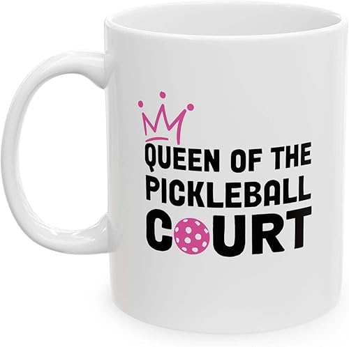 Miniatura 5 de Regalos personalizados de la reina del pickleball para mujeres, taza de cerámica para amantes del pickleball de 11 onzas, color blanco, 11 onzas