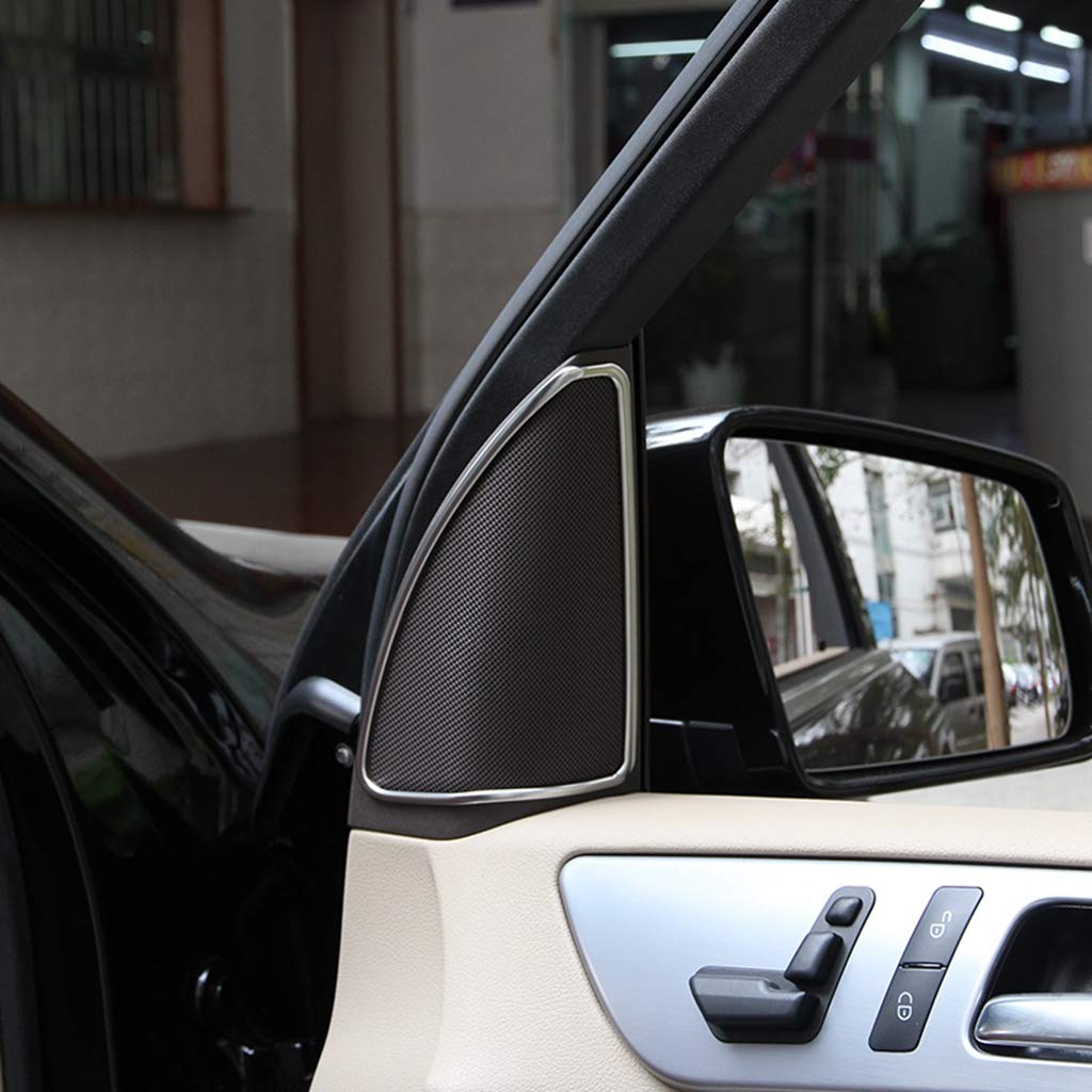 ABS Chrome Plastic Car Door Speaker Cover Trim Sticker Accessories matte silver for Mercedes Benz ML W164 350 400 GL X164 450 2013-2016