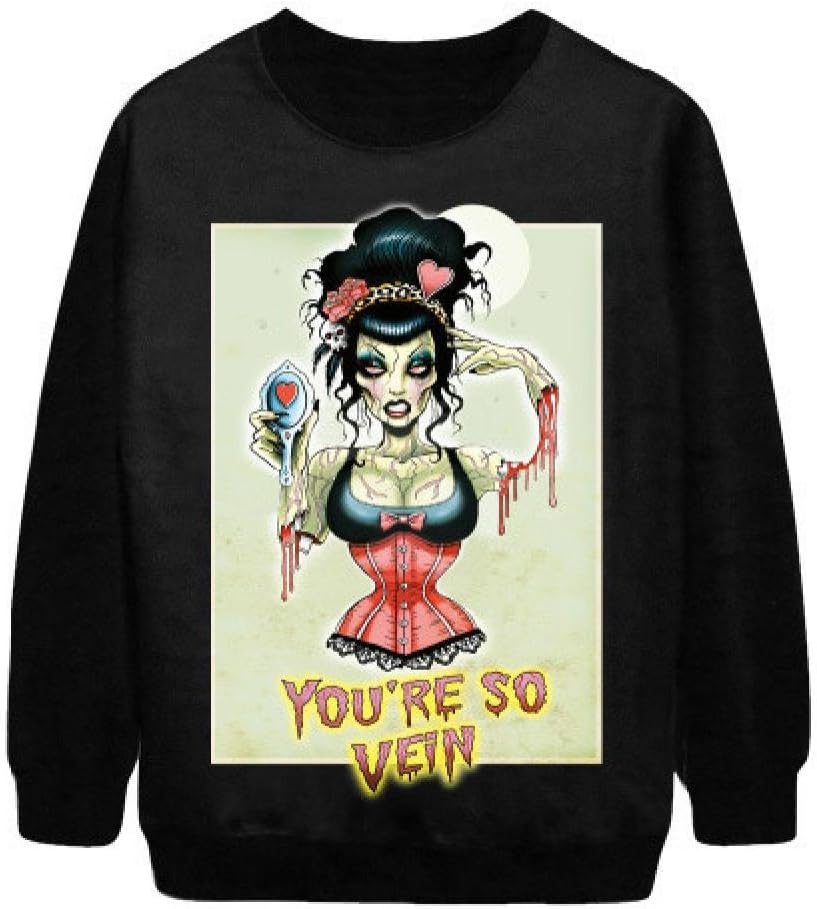 Women Sexy Nurse Print Pullovers Autumn Sweatshirts Punk Hoodies XG57