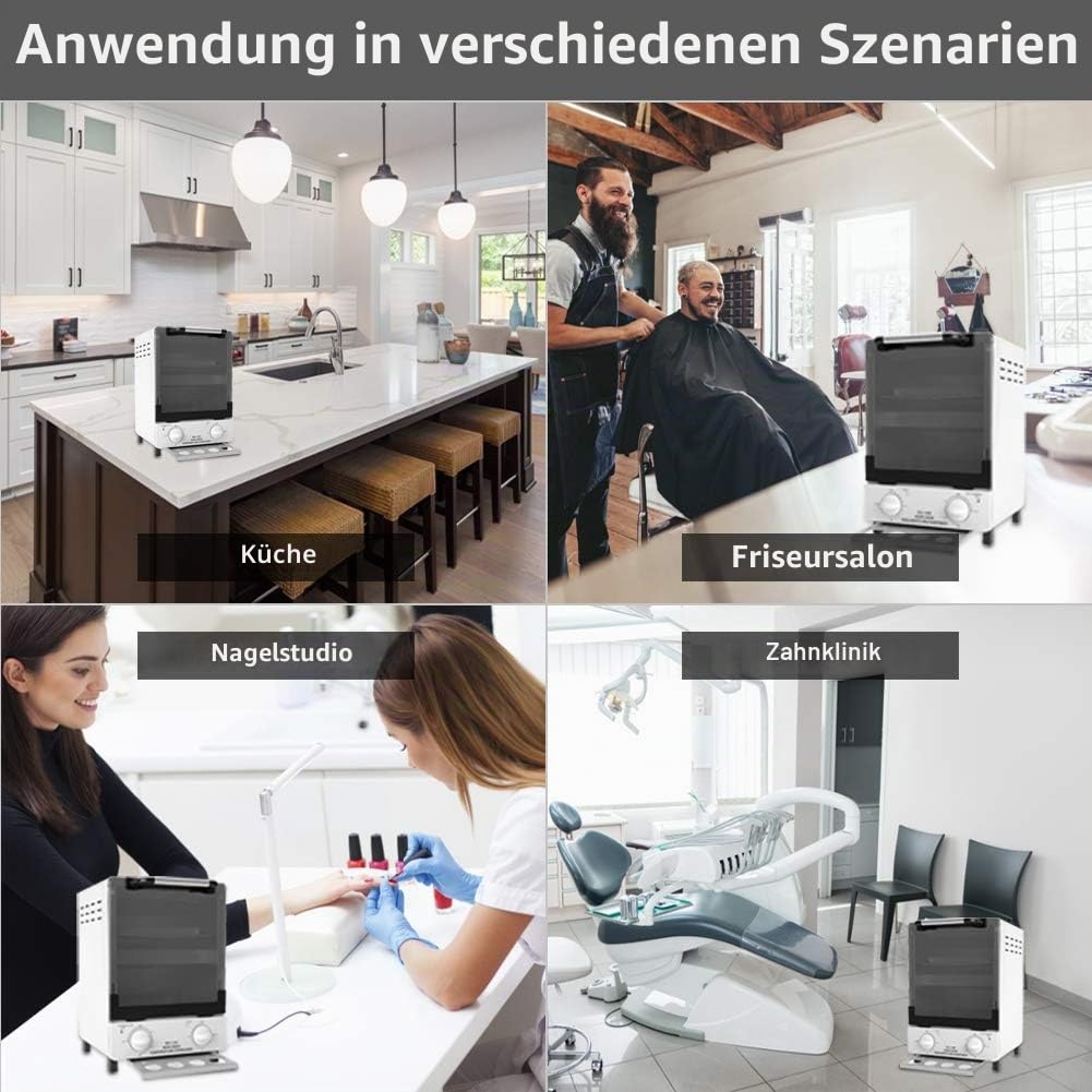 YUYTE 2 In 1 10 L Heißluftsterilisator, Autoklav, Hochtemperatur Sterilisation, Trockene Hitze Sterilisator Schrank Autoklav, Hochtemperatur + Infrarot Desinfektionsbox, Handtuchwärmer