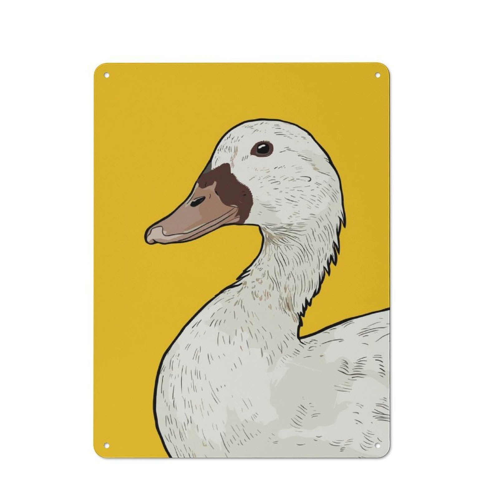 Junmoney Funny Duck Vintage Metal Plaque 40X30cm For Man Cave Or Games Room, For An Autumn Update To Man Cave And Games Room