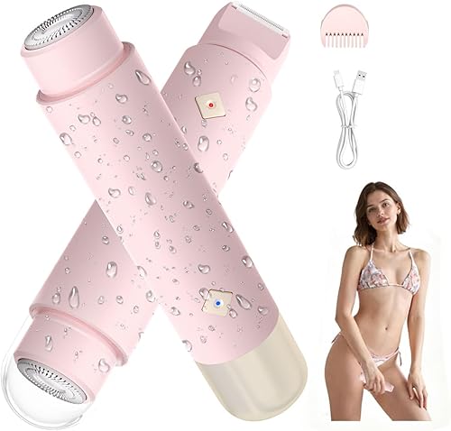 Miniatura 8 de Karrong Maquinilla de afeitar eléctrica 2 en 1 para mujer, afeitadora eléctrica de doble cabezal para cabello facial y piernas y cuerpo, recargable,