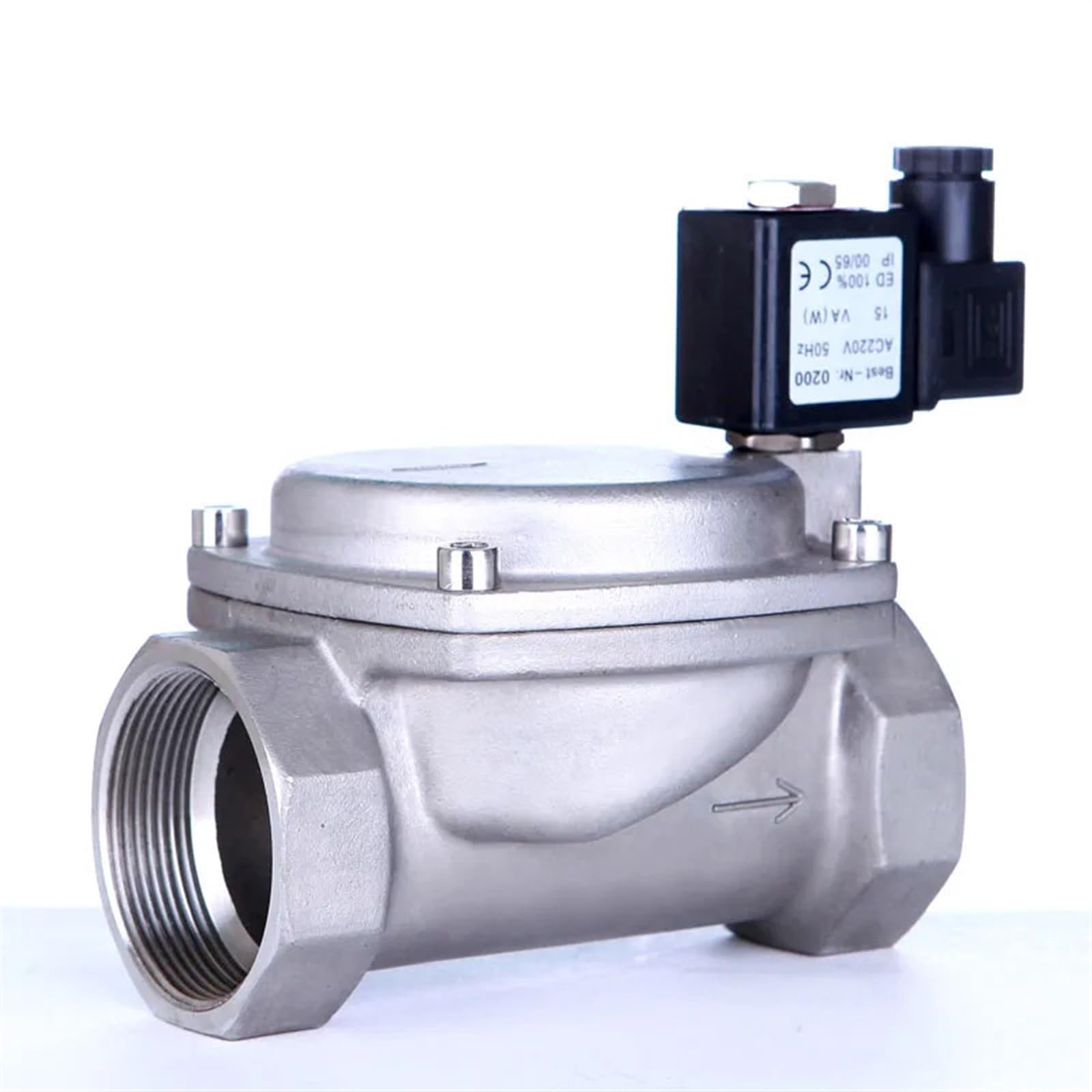 Yuskiccne 220Vac-Viton-Seal 2" High Pressure Normally Closed Stainless Steel Solenoid Valve 1.6Mpa 0927 Pilot Formula Solenoid Valve(220Vac-Viton-Seal)
