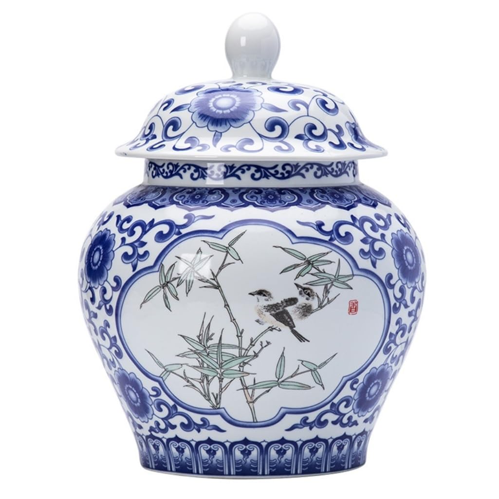 CMBSSTFC Słoik na cukier Retro Pałac Niebiesko-biały porcelanowy słoik ogólny Biała porcelana do przechowywania Luźny słoik do przechowywania herbaty Ceramiczny słoik kuchenny Pojemnik na herbatę