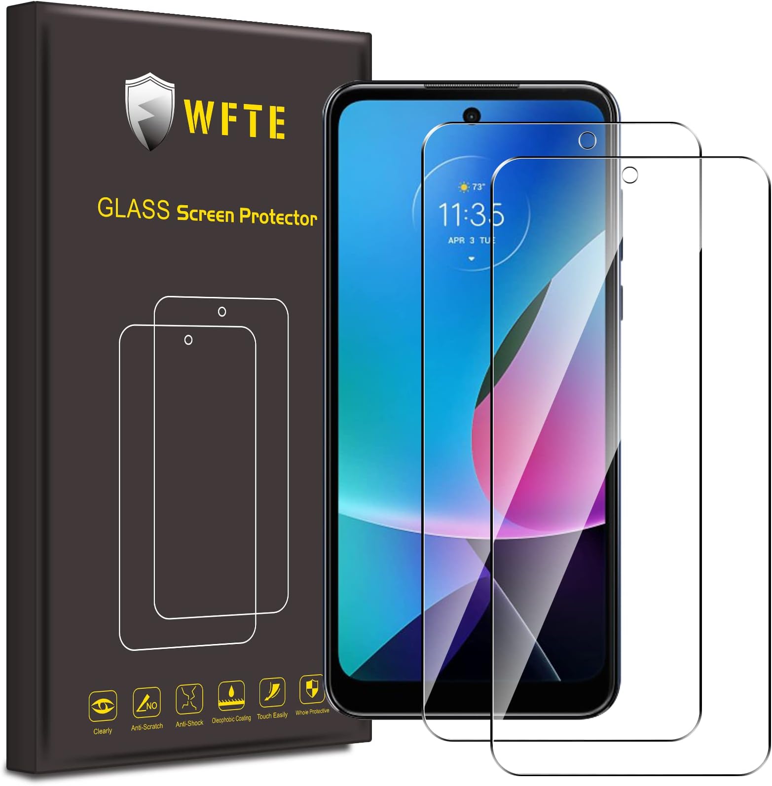 WFTE [2-Pack Screen Protector for Xiaomi Redmi 12 4G,Anti-Scratch,High Transparency,Dust-Free Premium Screen Protector Tempered Glass For Xiaomi Redmi 12ClimatePartner certified