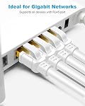 DDMALL CAT 8 Ethernet Cable 1.5ft, 3ft 6ft 10ft 15ft 20ft 25ft 30ft 40ft 50ft 65ft 100ft High Speed, Shielded in Wall, Internet Cord with RJ45 Connector, Weatherproof, Indoor&Outdoor (1.5ft White)