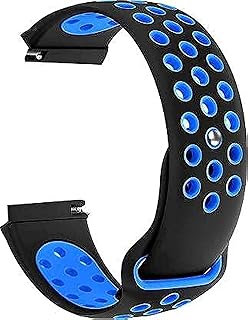 Generic 22mm Silicone Quick Release Sport Bracelet Wrist Watch Band Strap (Black Blue)