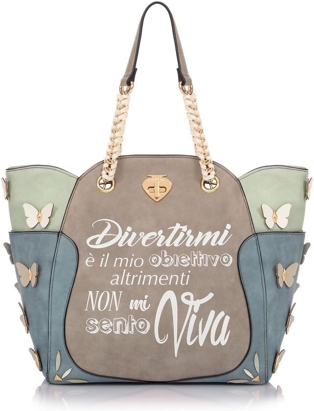 Borsa Donna Shopping Classic Pop-Up "Vita" | Le Pandorine | PE18DAF02165-Taupe
