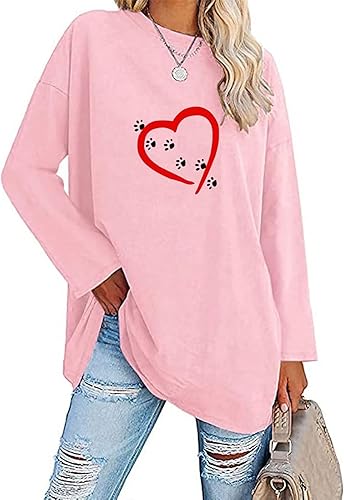 Camisas de Navidad para mujer, tallas grandes, camisas de manga larga para mujer, sudaderas con cuello redondo, camisetas clásicas básicas gráficas
