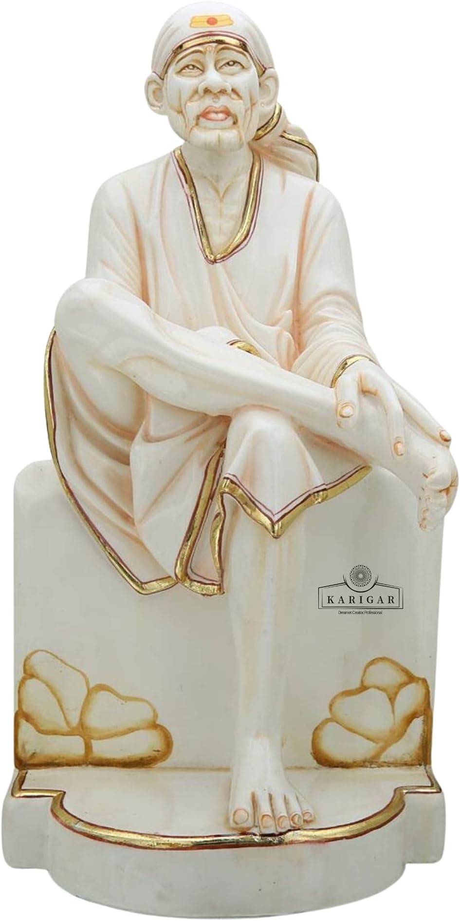 Sai Baba Statue Large Marble Sai Baba Idol, Divine Statue, Sai Baba Figurine, Shirdi Sai Baba, Pure Marble Sai Baba Statue, Sri DattaGuru (15 inches) (18 inches)