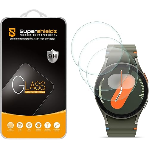 Supershieldz (3 Pack) Designed for Samsung Galaxy Watch 7, 6, 5, 4 (40mm) / Watch FE (40mm) Tempered Glass Screen Protector, Anti Scratch, Bubble Free