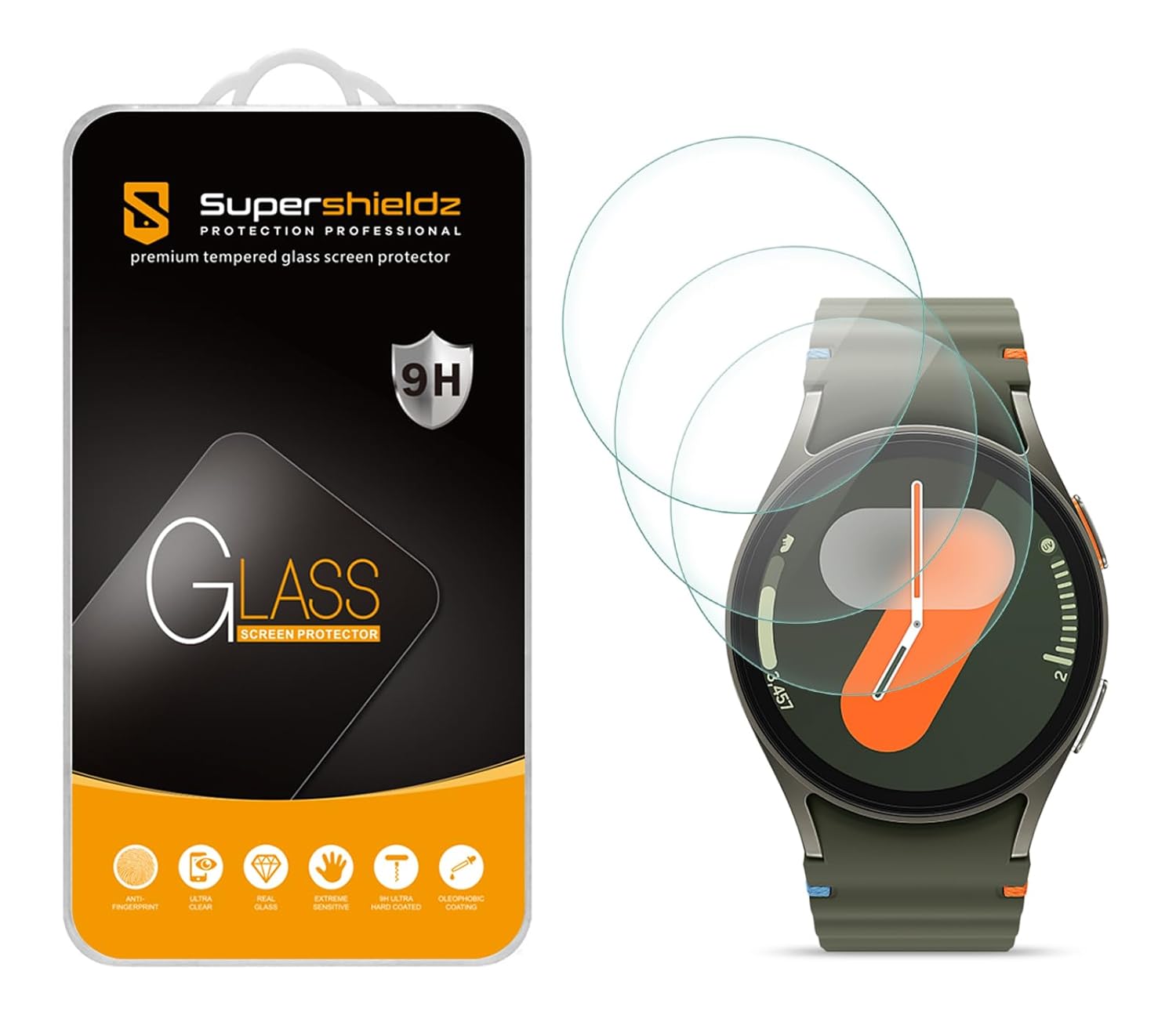 Supershieldz 3 Pack Designed for Samsung Galaxy Watch 7 6 5 4 40mm Watch FE 40mm Tempered Glass