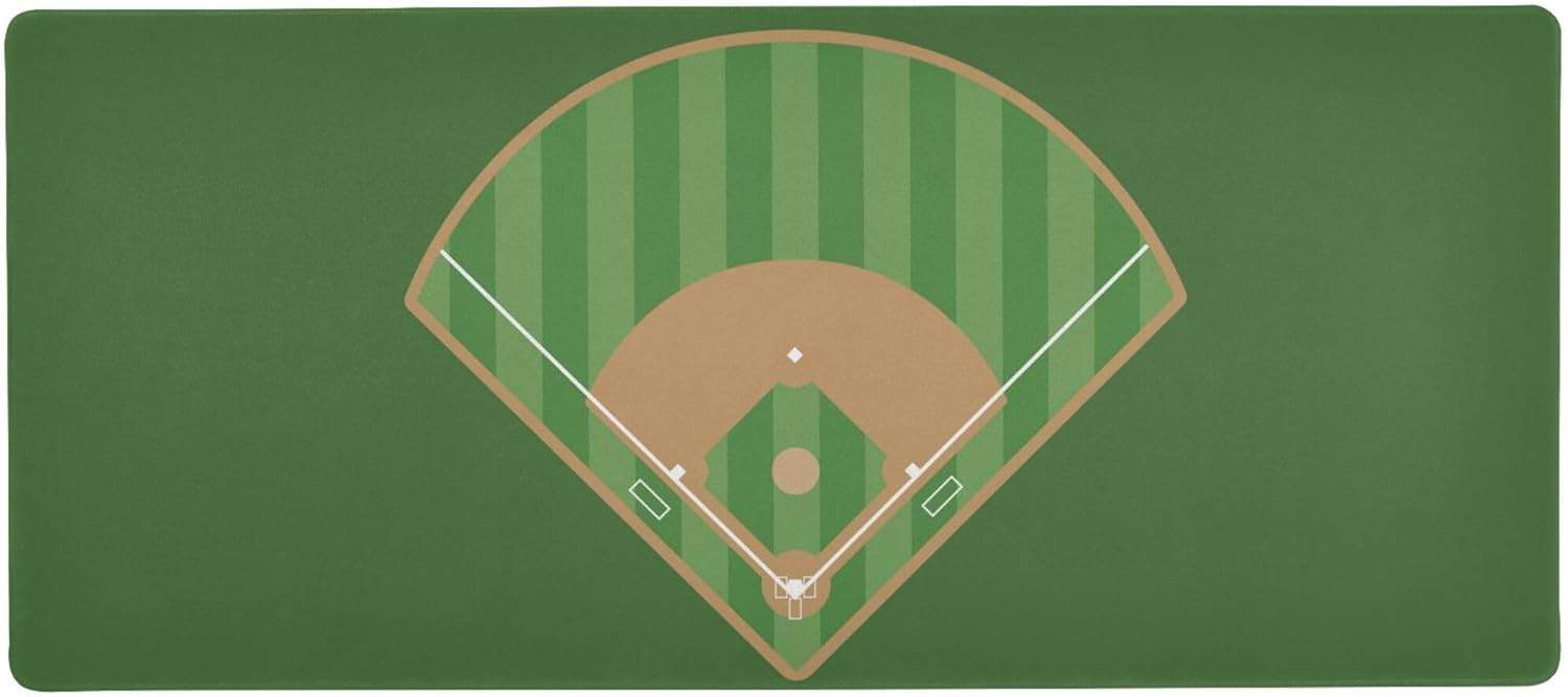 Baseball Field Gaming Mouse Pad Large Mousepad Extended Computer Keyboard Desk Pad Non-Slip Desk Mats for Work Game Home Office, 31.5 x 15.7 inch