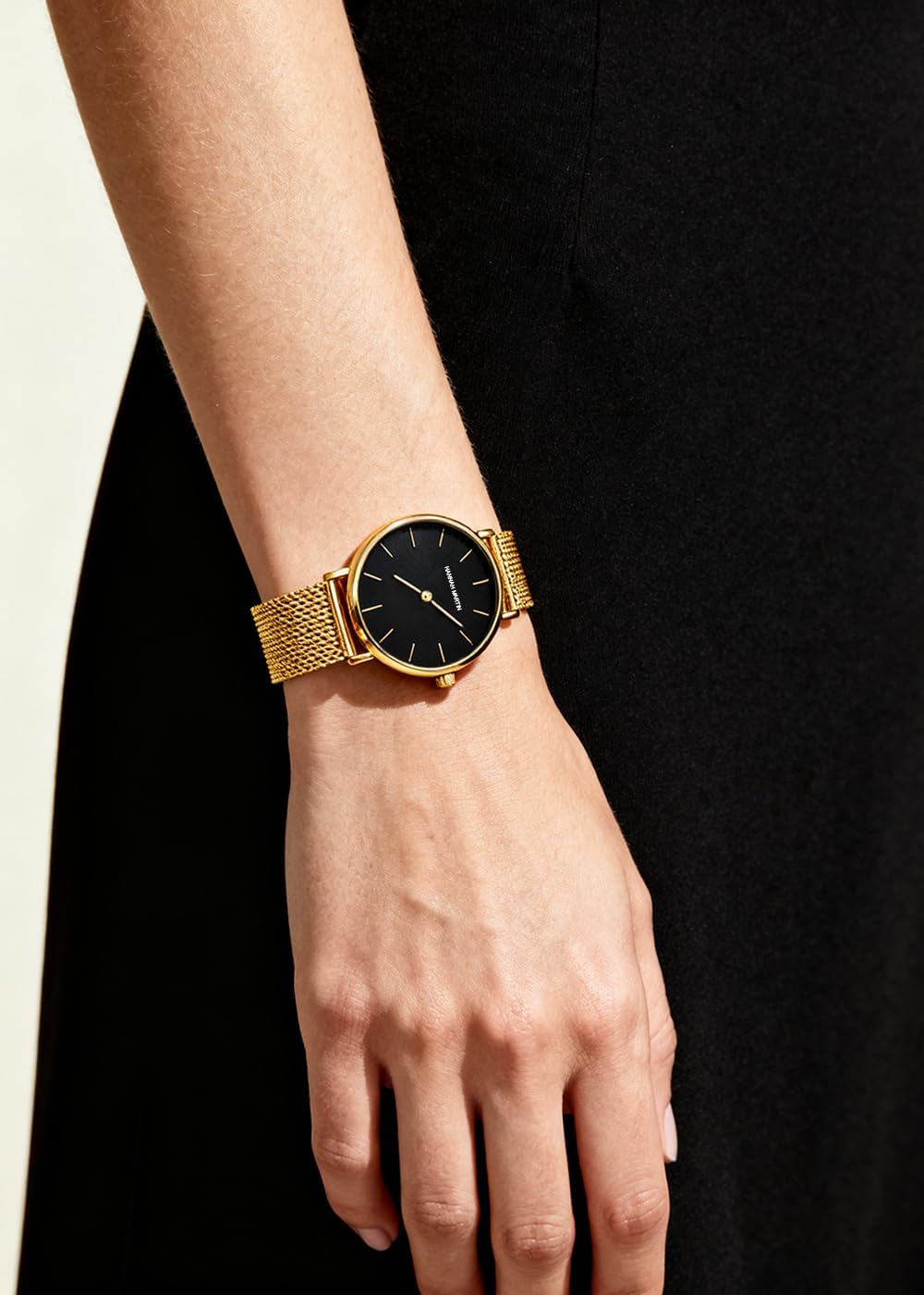 Gold Watches for Women Classy Round Quartz Watch Minimalist Waterproof Ladies Bracelet Wrist Watch,Stainless Steel Band,Reloj Mujer