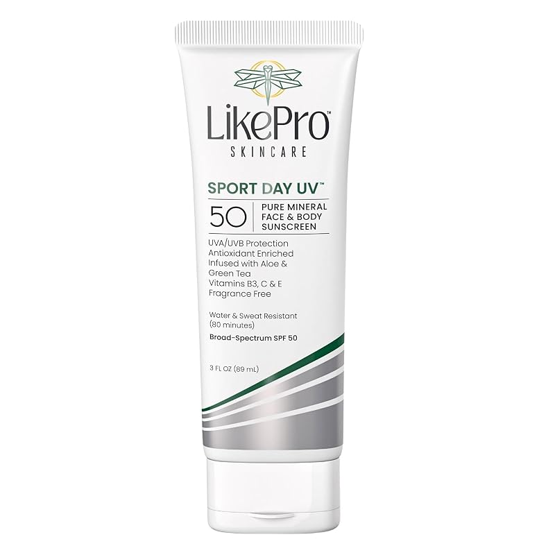 Protetor solar mineral LikePro Pure Mineral Sunscreen FPS 50 para rosto e corpo, 90 mL