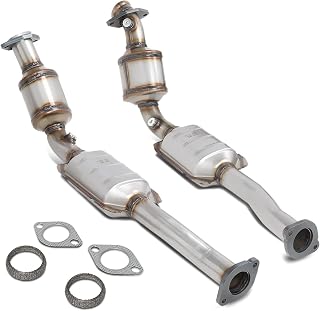 Auto Dynasty 2Pcs Factory Style Front Catalytic Converter Exhaust Down Tubing Kits Compatible with Ford Crown Victoria Marquis Marauder Lincoln Town Car 2002-2011, Stainless Steel
