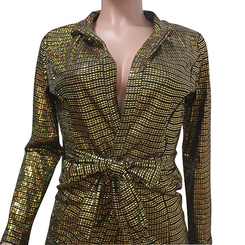 Women's Glitter Sequins Sexy 2 Piece Outfits Nightclub Sets Long Sleeve Striped Blazer Jacket + Shorts Suit Clubwear2