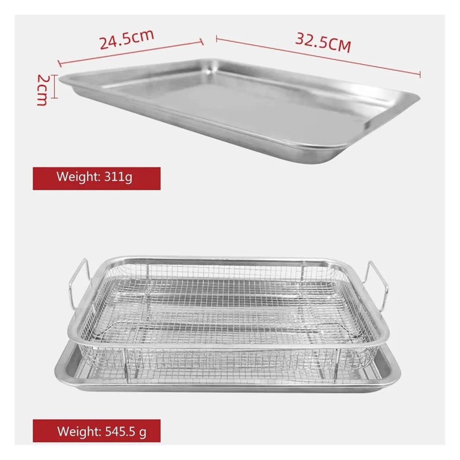Cestello For Patatine Fritte Quadrato Resistente Al Calore In Acciaio Inossidabile, Accessorio For Cestello For Friggitrice Ad Aria Sbollentata For Snack Occidentali