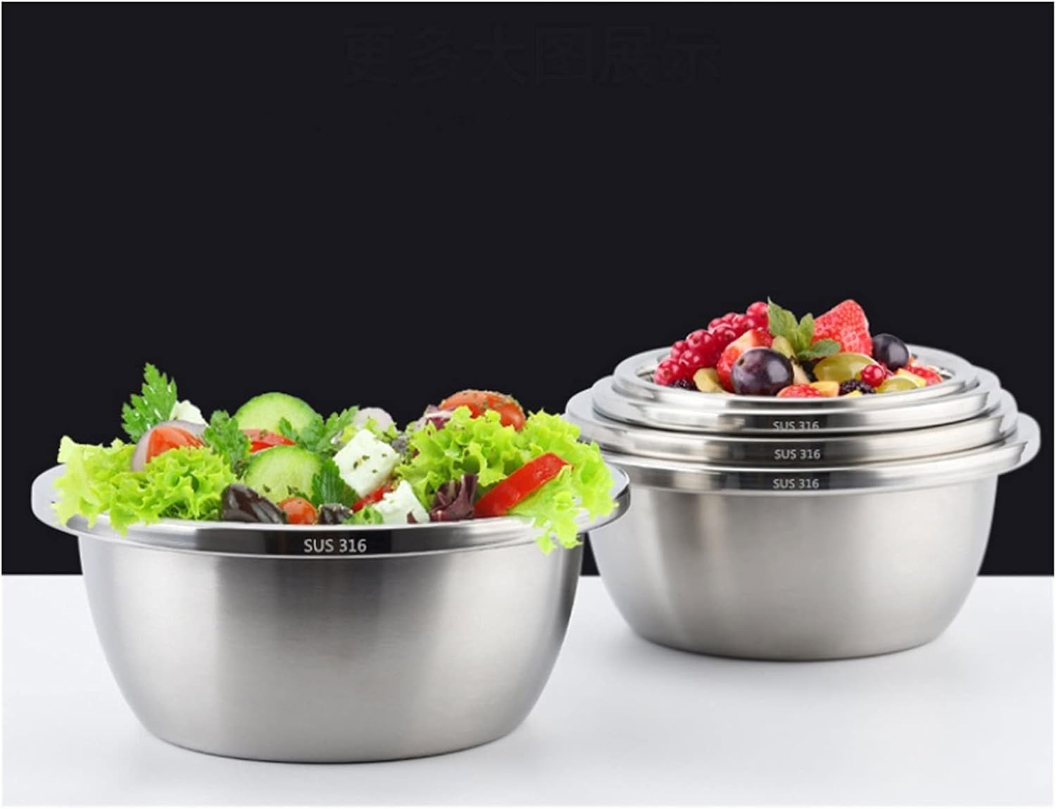 316 Stainless Steel Mixing Bowls, Soup Basin 7 Piece Set for Space Saving Storage, Home, Refrigerator, and Kitchen Food Cooking Storage Bowl