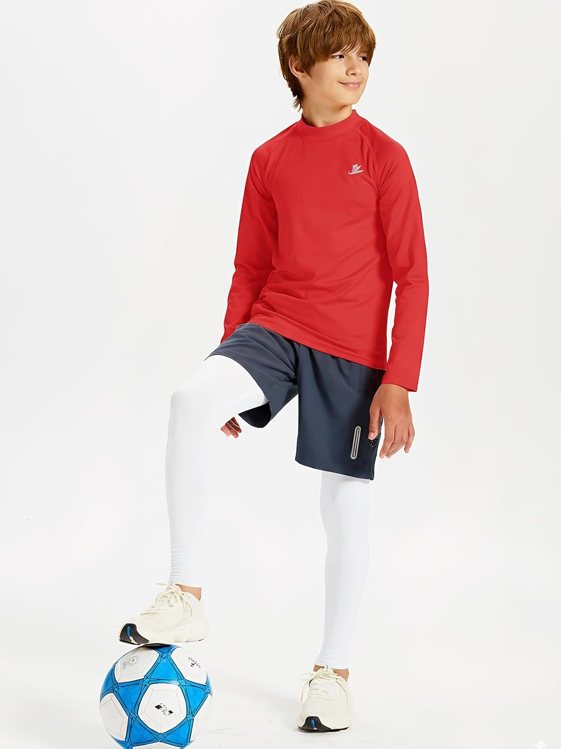 DEVOROPA Youth Boys Compression Thermal Shirt Long Sleeve Kids Fleece Baselayer Soccer Baseball Undershirt Slim/Regular/Husky - Image 4