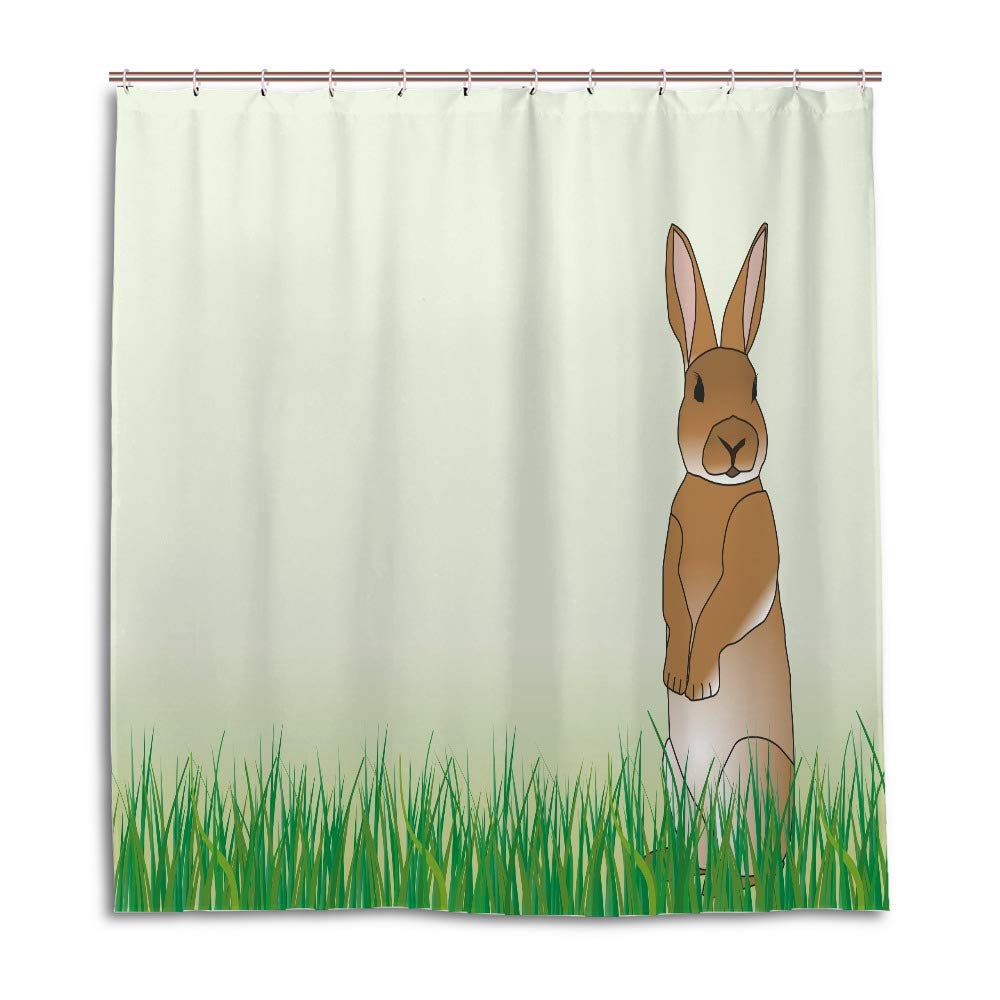 Rideau de douche Chenhong en polyester motif lapin 180x180cm avec 12 crochets