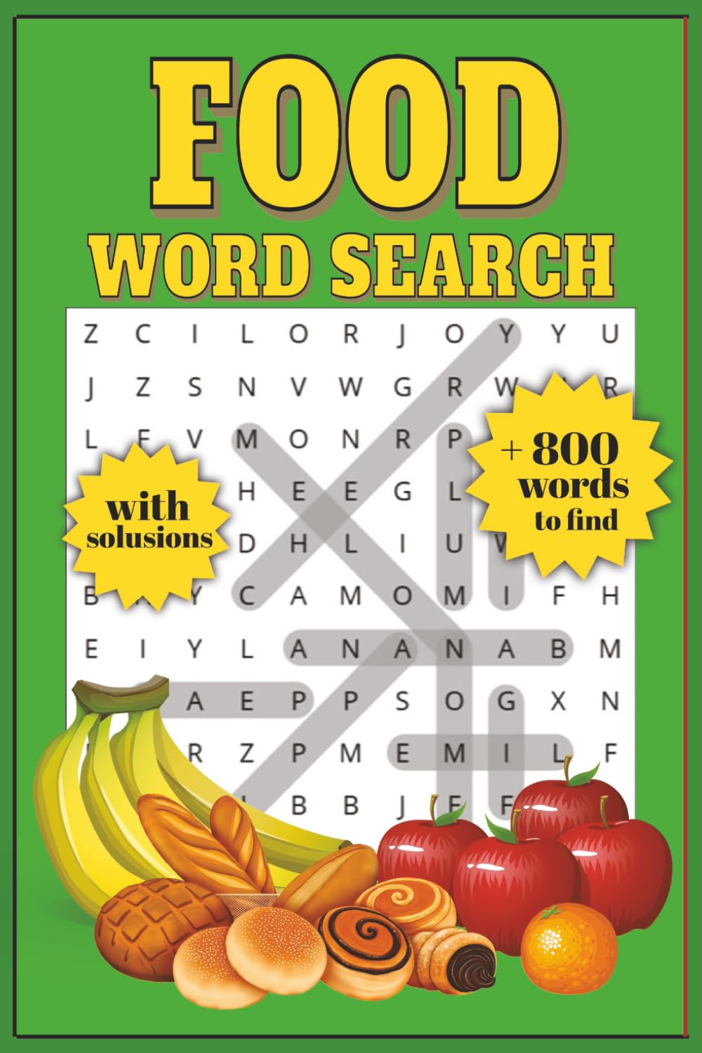 Food Word Search Puzzle Book: Food Word Search Puzzle Book: Word Searches with Easy to Read Print about food, cooking, foodies and More I 6x9 inches, ... Gift for Vacations, Holidays and Free Times