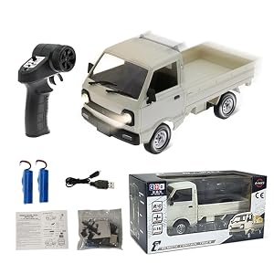 WPL D12mini 1 16 RC Mini Drift Climbing Truck with Front Light 2 4G Remote Control Car Kei