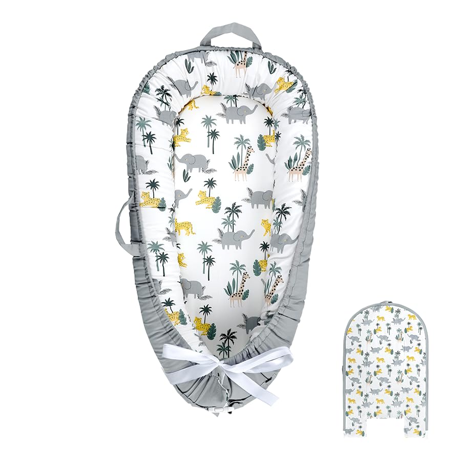 DAYEEBALL Baby Lounger Replaceable Cover, 100% Cotton Newborn Nest Backup Cover for Ultimate Comfort, Soft & Breathable Quality Spare Cover, Grey (