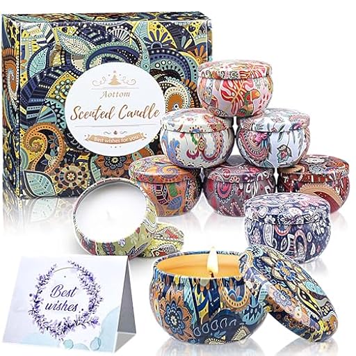 Velas Perfumadas Juego de 9 Piezas - Regalo de Velas Aromaticas Natural Cera de Soja Aromaterapia Decoración con Tarjeta de Felicitación para Aliviar el Estrés, Navidad, Día de San Valentín y Madre | Ya disponible en tu tienda friki favorita! En mundofriki.es!