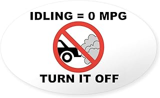 CafePress No Idling Oval Sticker Oval Car Bumper Sticker