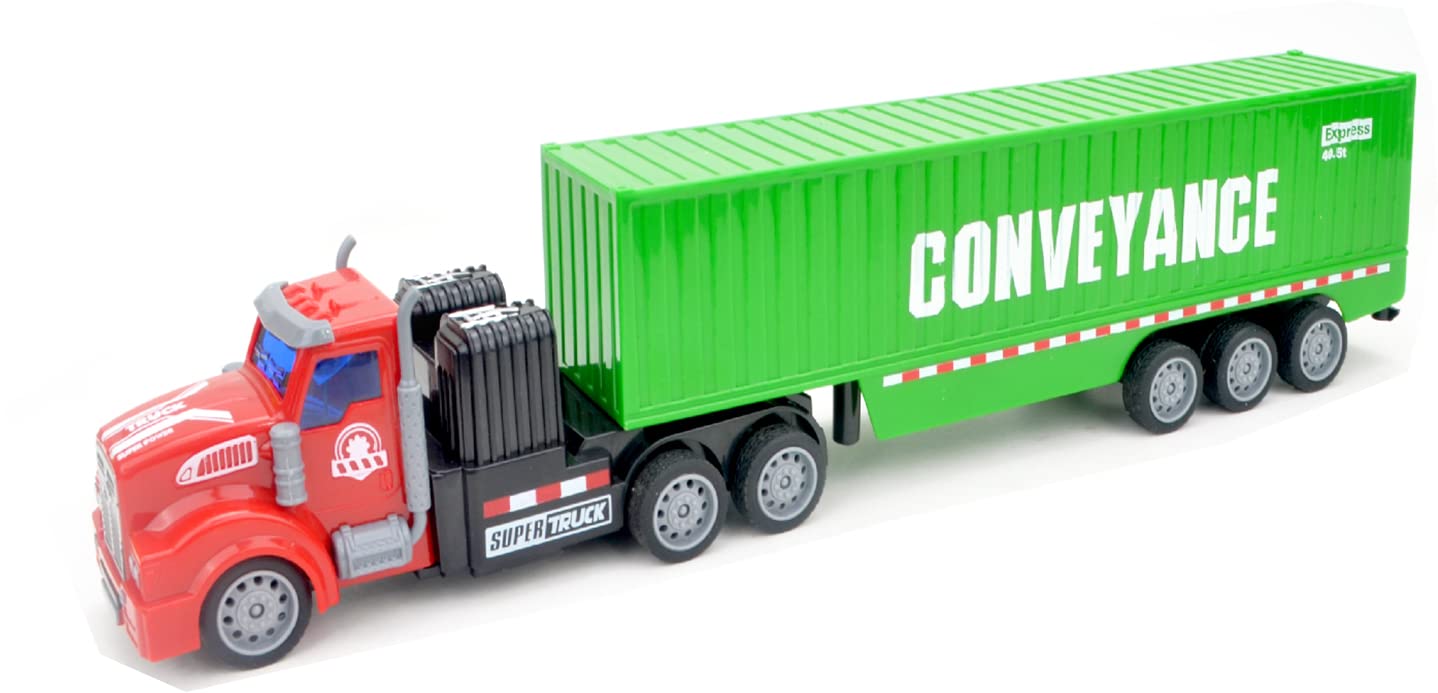 Reva Remote Control Cargo Truck Toy - 1:48 Scale, Perfect for Kids Ages 3 and Up, Battery-Operated, Indoor/Outdoor Toy Truck for Imaginative Play