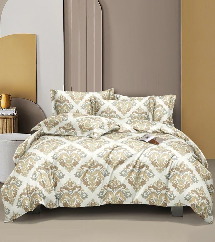 Fitted bedsheet (Beige Gold Geo)