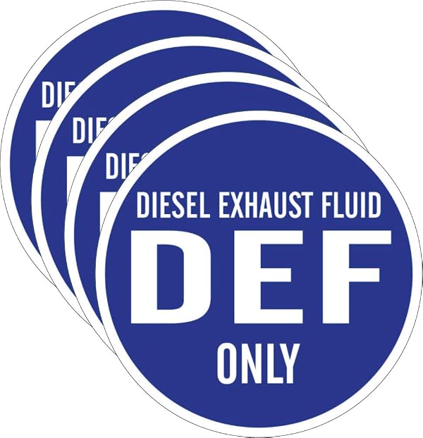 (4) DEF ONLY Stickers/Decals Diesel Exhaust Fluid Blue and White Round 2.5"x2.5" by Generic - Used condition - Image 2