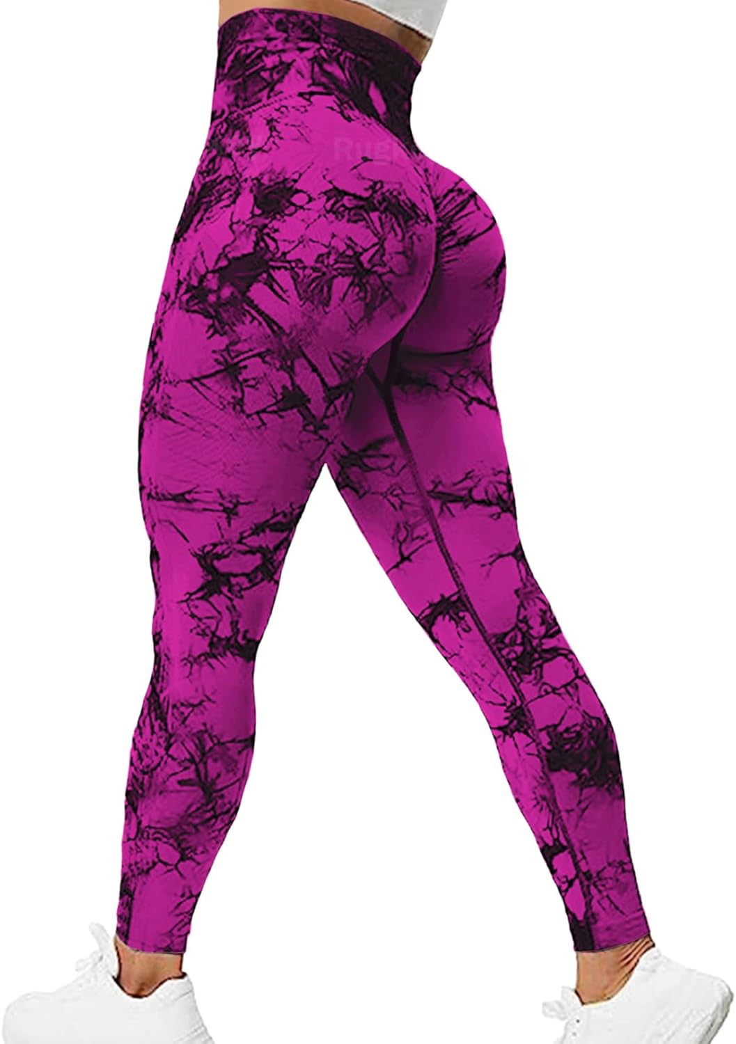 Rugkey Scrunch Butt Lift Leggings for Women Tie Dye High Waist Seamless Workout Yoga Pants Ruched Booty Compression Tights