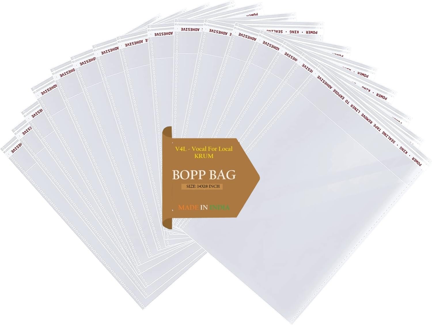 V4L Packing Clear Bags Transparent Pouches For Garments Clothes Saree Shirt Etc Self Adhesive BOPP Bags Seal Bag For Multipurpose Size 14"×18"Inch Pack Of 100 (B08JXLLQPK) Amazon Price History, Amazon Price Tracker