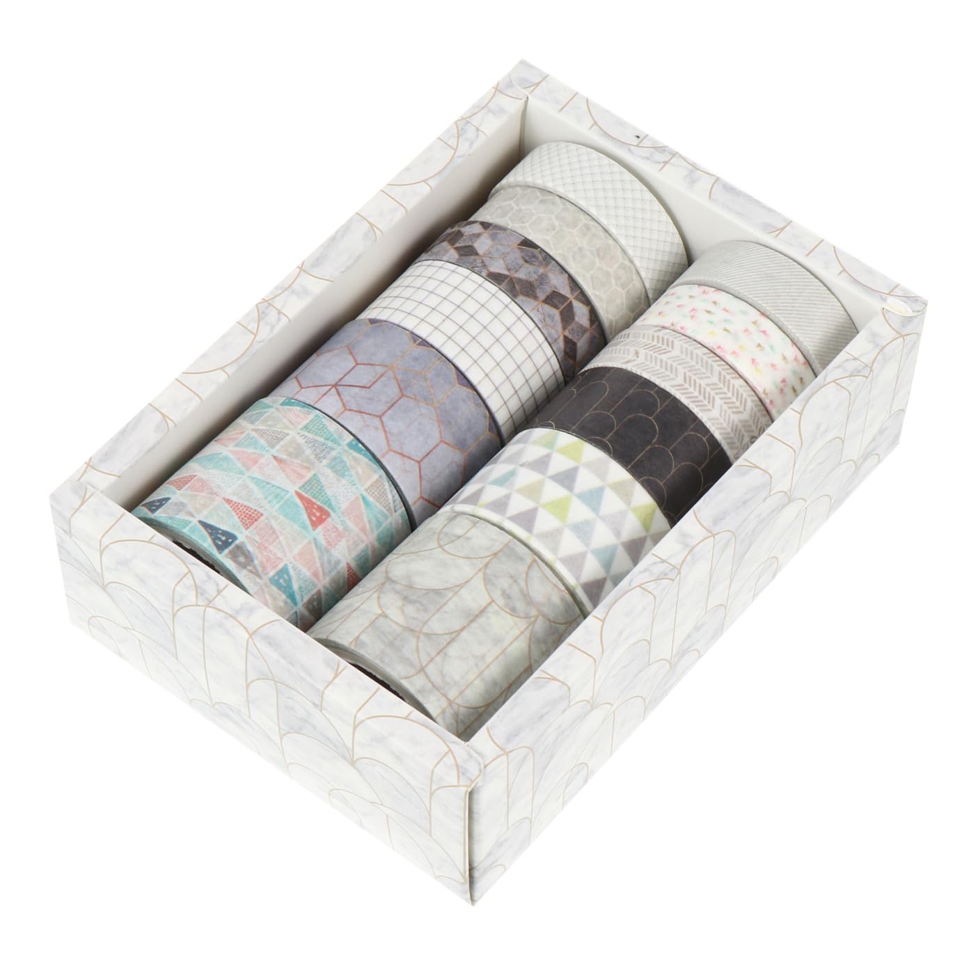 STOBOK 36rotoli Washi Tape Nastro Adesivo Decorativo Per Scrapbook Diari e Fai Da Te Diverse Decorazioni Stile Geometrico Facile Da Applicare Per Feste e Regali