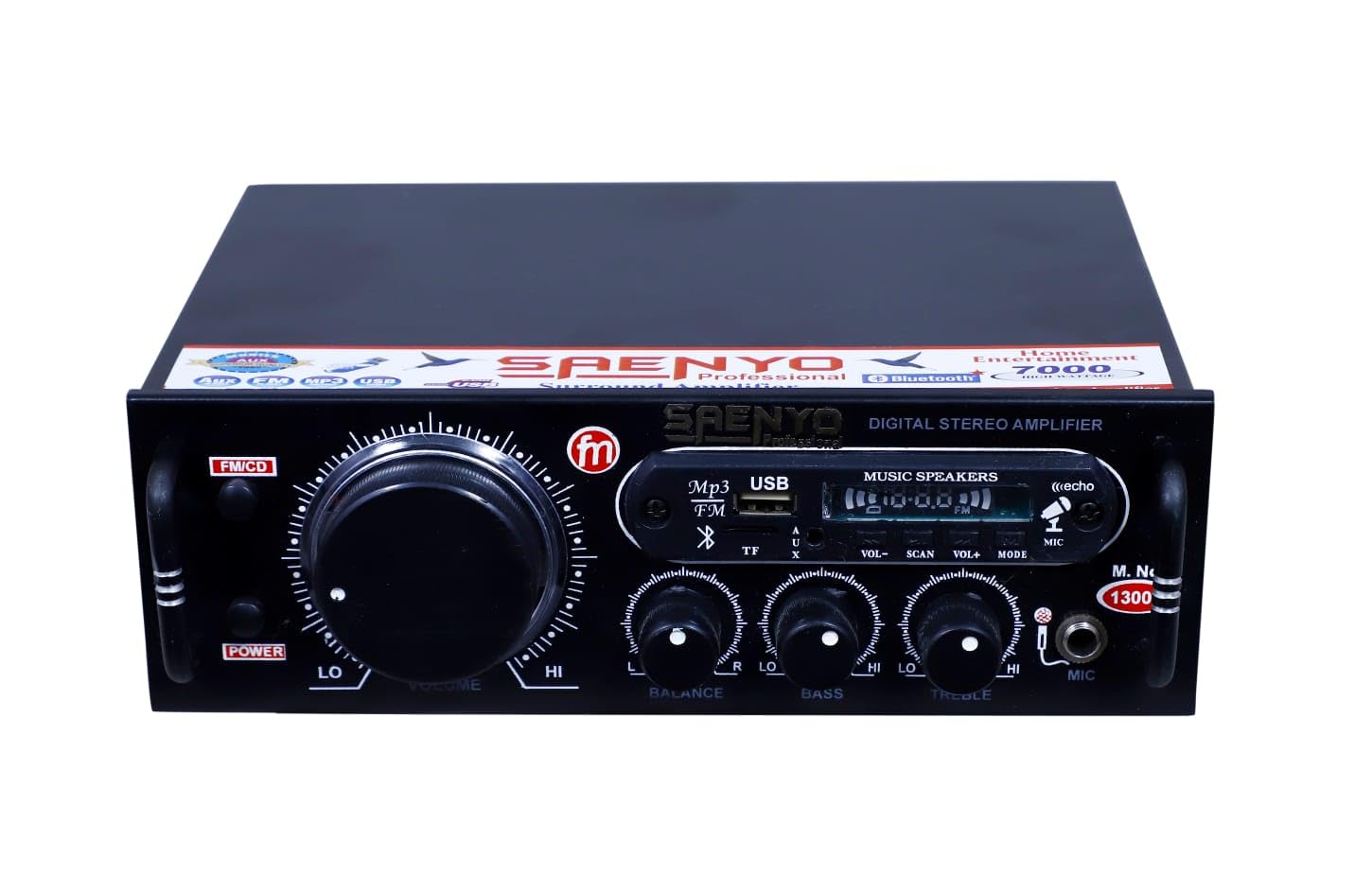 SAENYO BT Digital Home Amplifier Receiver with LED, FM/AUX/MP3/SD-MMC/BT/USB, Bass Amplifier (B0D6KP7JFX) Amazon Price History, Amazon Price Tracker