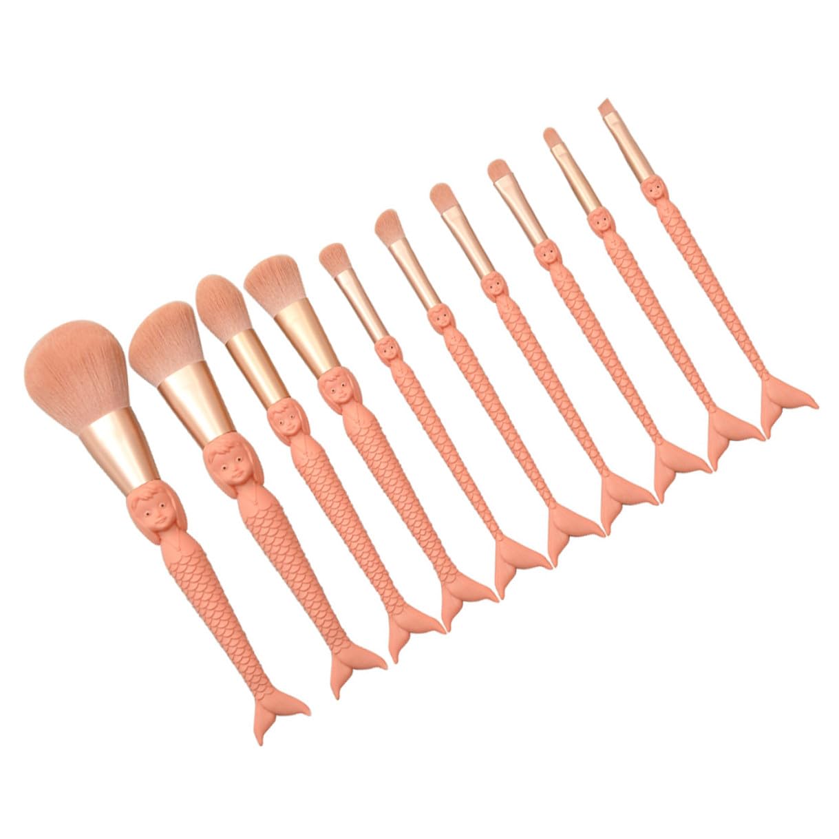 OSALADI 10pcs Professional Face Powder Makeup Brush with Fine Dense Bristles Portable Tools for Women Cosmetics Application Smooth Handle for Daily and Salon Use