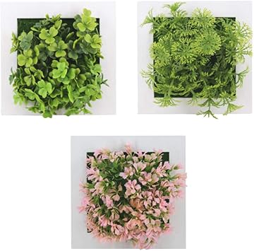 Amazon Kugusa フェイク ウォール グリーン 多肉 壁掛け インテリア 装飾 造花 人工 観葉植物 ３個セットb 人工観葉植物 オンライン通販