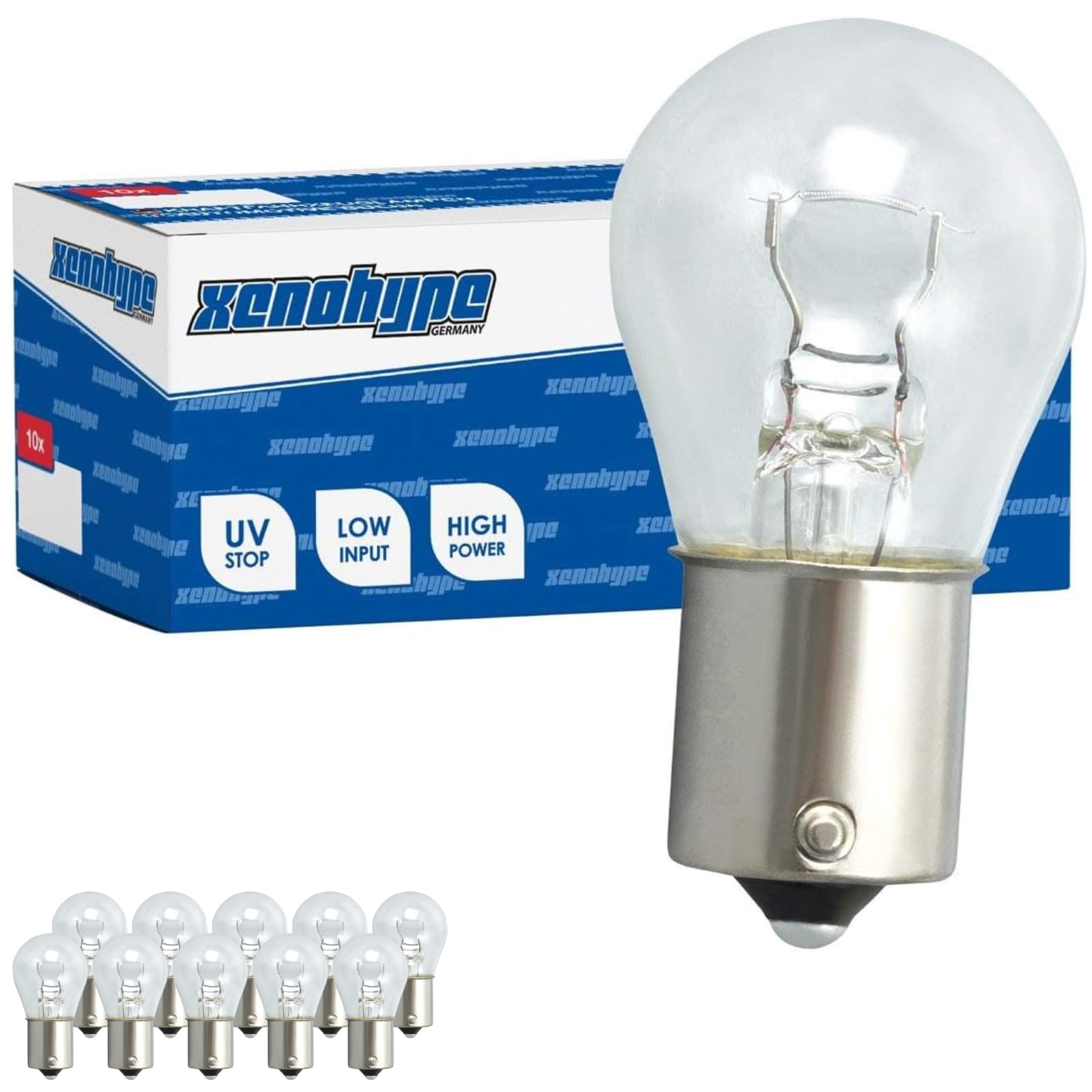 XENOHYPE 10x P21W Premium BA15s 12 V 21 Watt Kugellampen