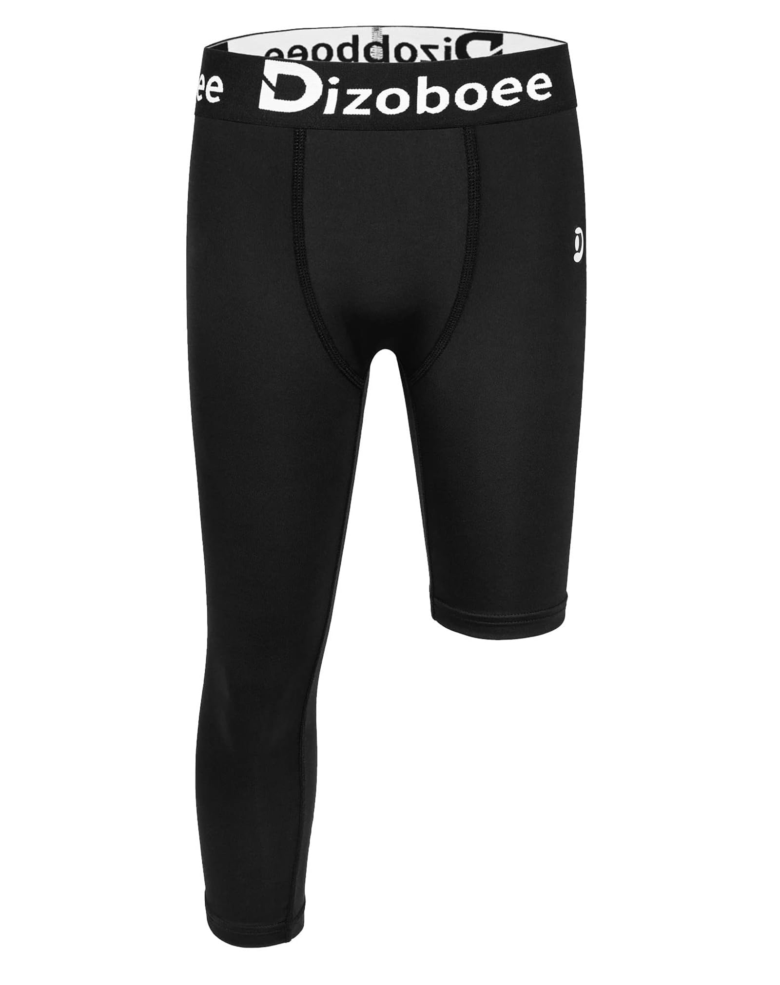 Dizoboee Youth Boys Compression Pants One Leg 3/4 Athletic Leggings for Sports Kids Basketball Tights Football Baseball Pants