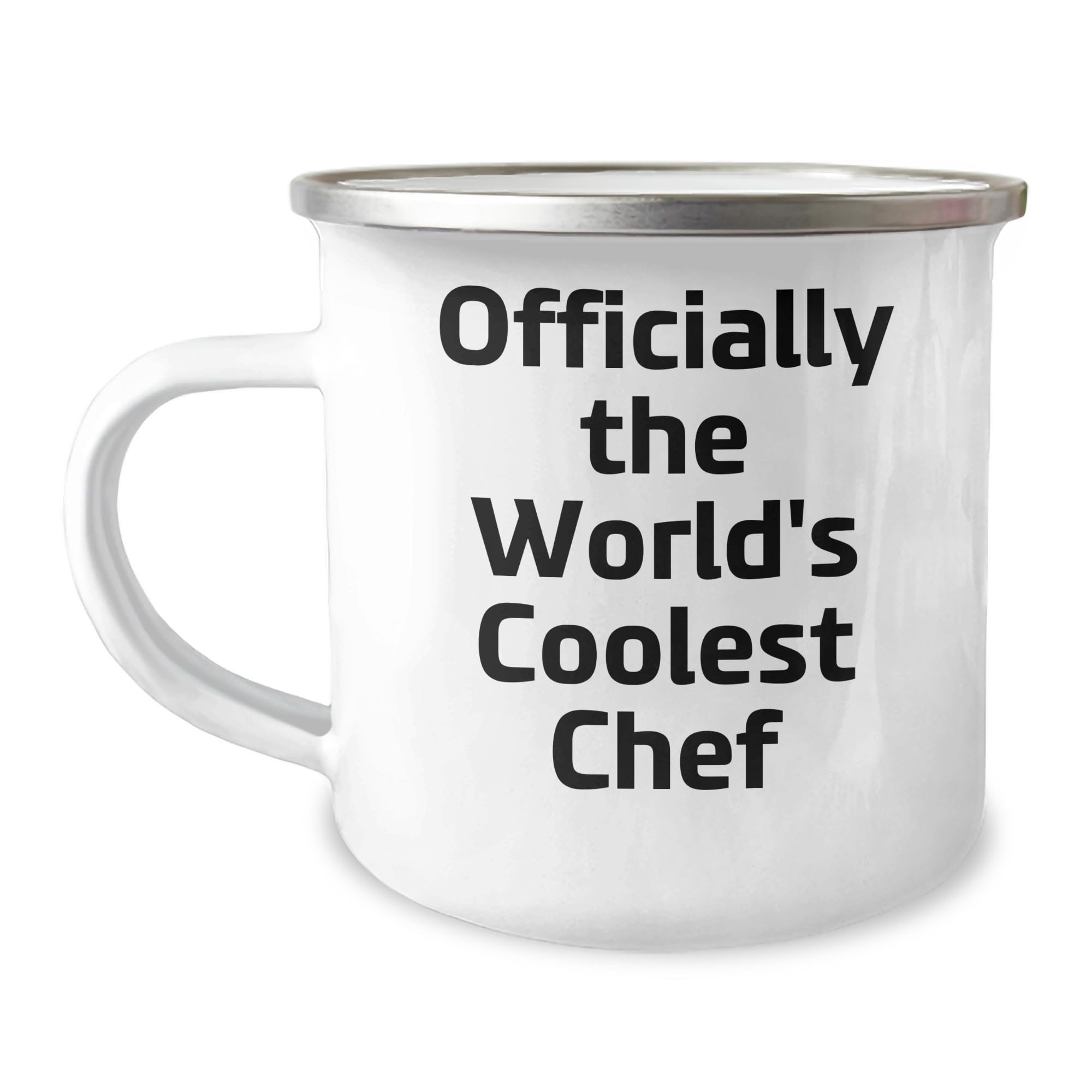 Chef Camping Mug: Officially The World's Coolest Chef, Birthday Unique Gift for Men, Women, Coworkers, Family - 12 oz Stainless Steel with Enamel Finish