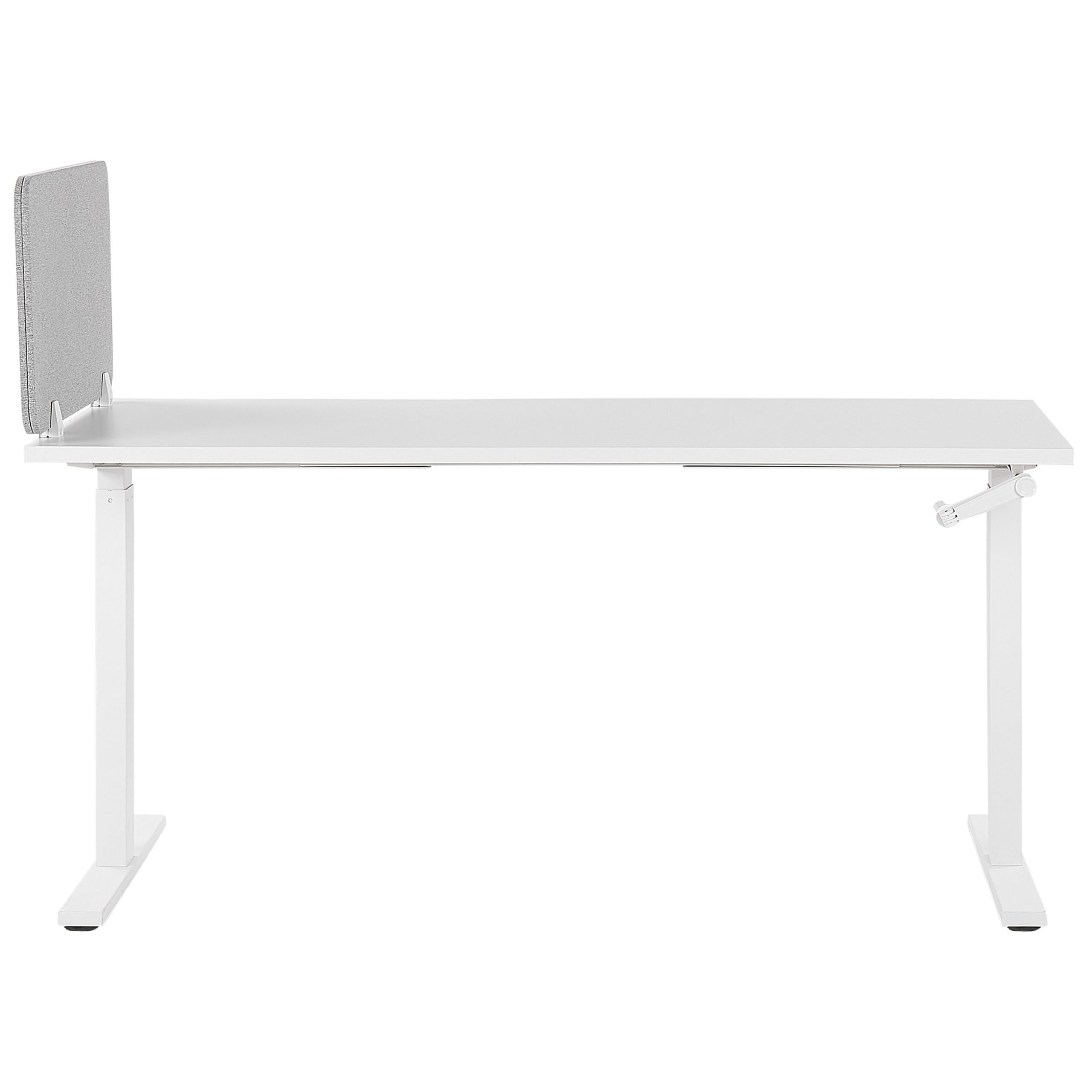 Beliani Séparateur Cloison Acoustique de Bureau et Table Gris Clair 80 x 40 cm Réduit Le Bruit et Les Distractions Visuelles Idéal pour Le Open Space