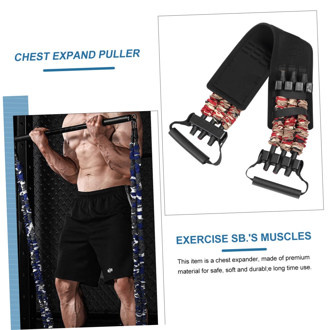 Fascia Elastica Pettorale in Nylon per Panca da Allenamento | Tirante da Distensioni e Trazioni, Leggero e Morbido, per Fitness e Forza, Uso in Esercizi di Spinta